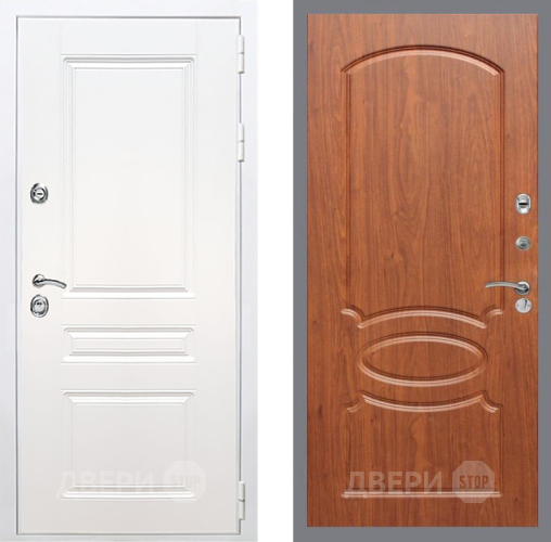 Входная металлическая Дверь Рекс (REX) Премиум-н Силк Сноу FL-128 Морёная берёза в Красноармейске