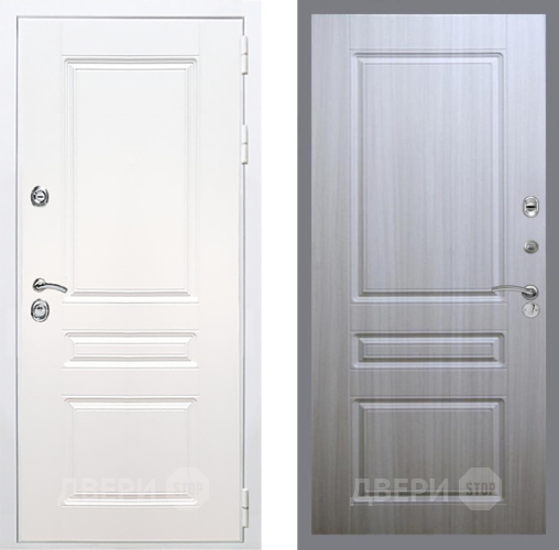 Входная металлическая Дверь Рекс (REX) Премиум-н Силк Сноу FL-243 Сандал белый в Красноармейске