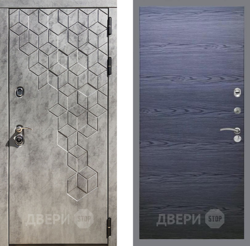 Входная металлическая Дверь Рекс (REX) 23 GL Дуб тангенальный черный в Красноармейске