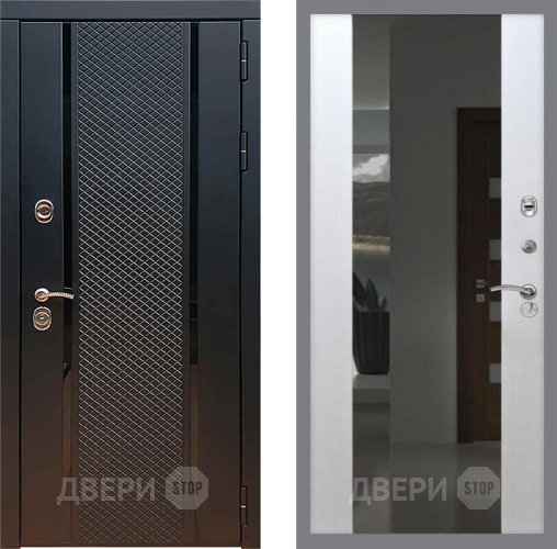 Входная металлическая Дверь Рекс (REX) 25 СБ-16 Зеркало Белый ясень в Красноармейске