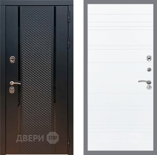 Входная металлическая Дверь Рекс (REX) 25 Line Силк Сноу в Красноармейске