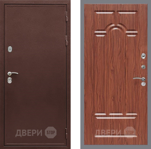 Входная металлическая Дверь Рекс (REX) 5 металл 3 мм FL-58 орех тисненый в Красноармейске