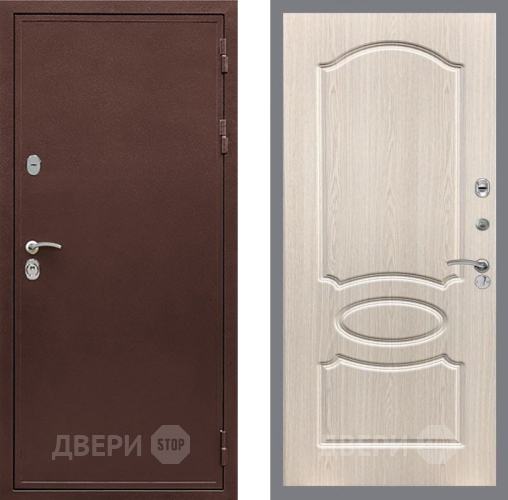 Входная металлическая Дверь Рекс (REX) 5 металл 3 мм FL-128 Беленый дуб в Красноармейске