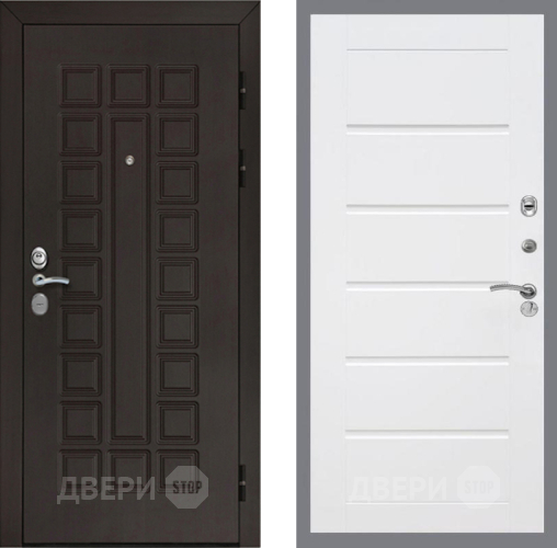 Входная металлическая Дверь Рекс (REX) Сенатор Cisa Сити Белый ясень в Красноармейске