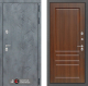 Входная металлическая Дверь Лабиринт (LABIRINT) Бетон 03 Орех бренди в Красноармейске