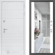 Входная металлическая Дверь Лабиринт (LABIRINT) Трендо Зеркало Максимум Белый софт в Красноармейске