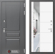 Входная металлическая Дверь Лабиринт (LABIRINT) Платинум Зеркало 19 Белый софт в Красноармейске