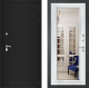 Дверь Лабиринт (LABIRINT) Classic шагрень черная Зеркало Фацет с багетом Белый софт в Красноармейске