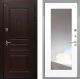 Входная металлическая Дверь Интекрон (INTECRON) Брайтон Тиковое Дерево ФЛЗ-120-М Зеркало Белый матовый в Красноармейске