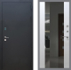 Входная металлическая Дверь Рекс (REX) 1A Черный Муар СБ-16 Зеркало Белый ясень в Красноармейске