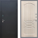 Входная металлическая Дверь Рекс (REX) 1A Черный Муар FL-128 Беленый дуб в Красноармейске