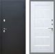 Входная металлическая Дверь Рекс (REX) 5 Черный Муар СБ-14 стекло белое Сандал белый в Красноармейске